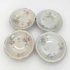 4 Theodore‎ Haviland New York Annette Berry Bowls Fruit 5" Gold Trim Gilt Wear